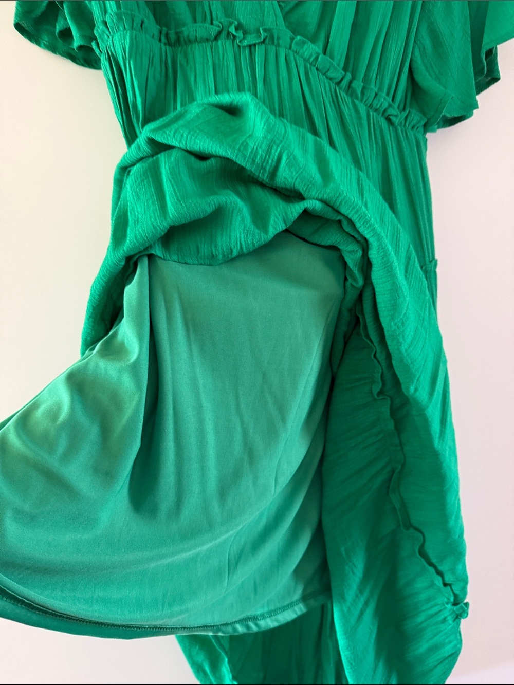 Emerald Tiered V-Neck Maxi Dress by - Picture 4 of 5